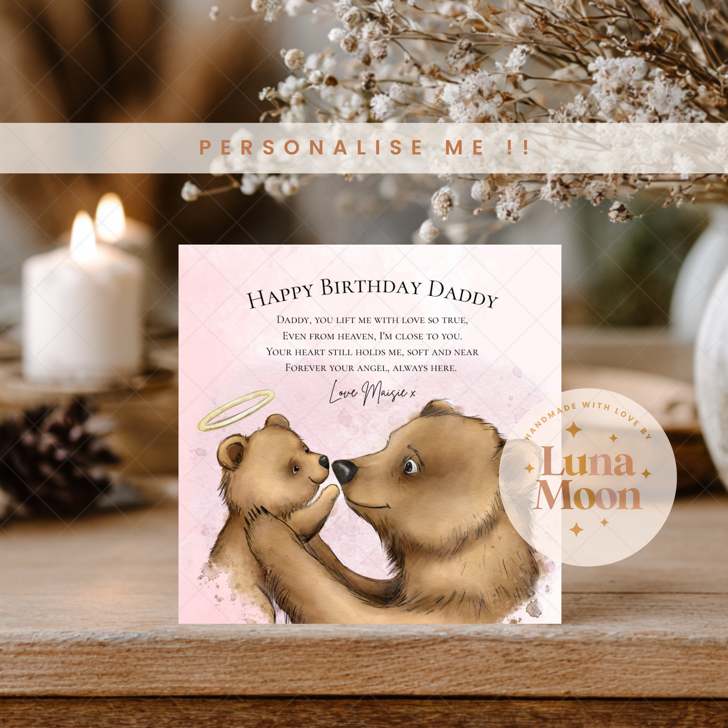 Personalised Angel Cub Card