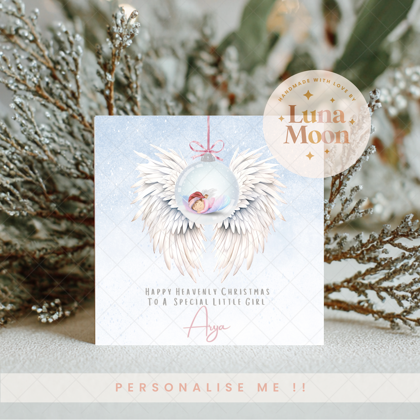 Personalised Angel Baby Christmas Card